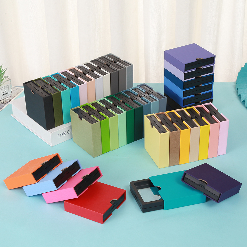 半圆黑内盒指拇扣收纳盒pe薄膜悬浮盒项链珠宝首饰盒饰品盒