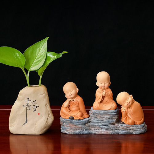 Zen little monk coffee table coffee table decorations living room TV cabinet home office good things resin ornaments gifts