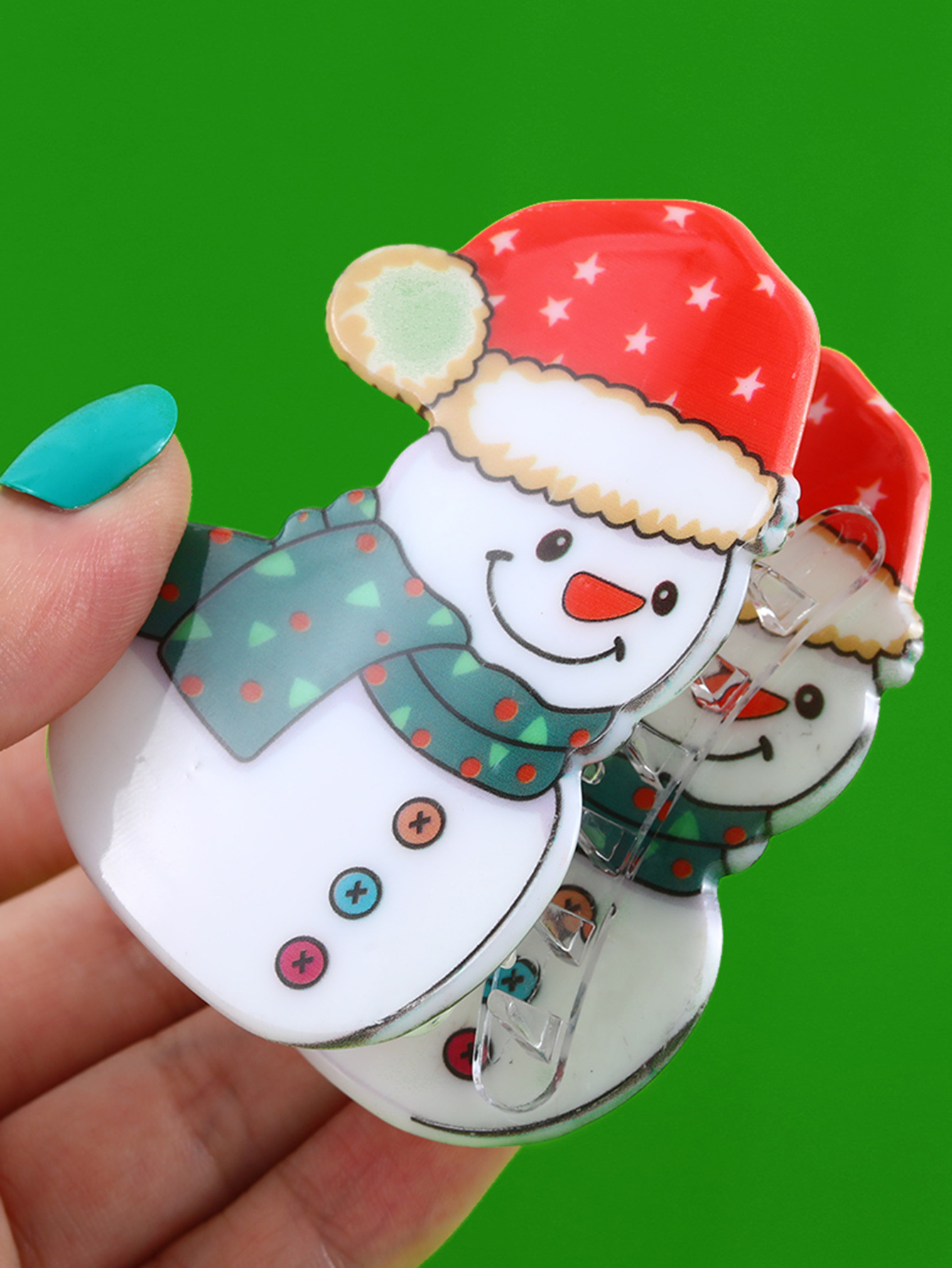 Christmas Festival Santa Claus Pattern Women's Gender Casual, Simple Style Style Christmas Casual Simple Style Women's Santa Claus Acetic Acid Sheets Hair Claws
