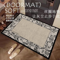 復古入戶門地墊美式高級絲圈地毯玄關耐髒可裁剪法式進門門口腳墊