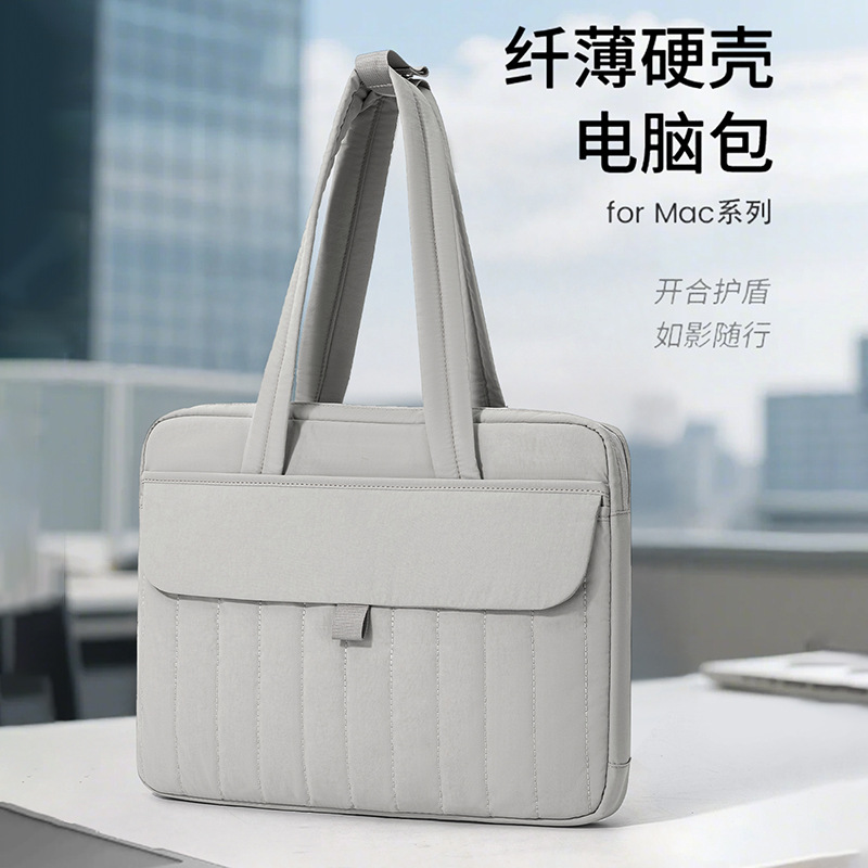 Multi-Purpose Slim Hard-Shell Laptop Bag 16inch Computer Bag for Women, Simple Shoulder Bag, iPad Protective Bag, Hand-Held Tote Bag