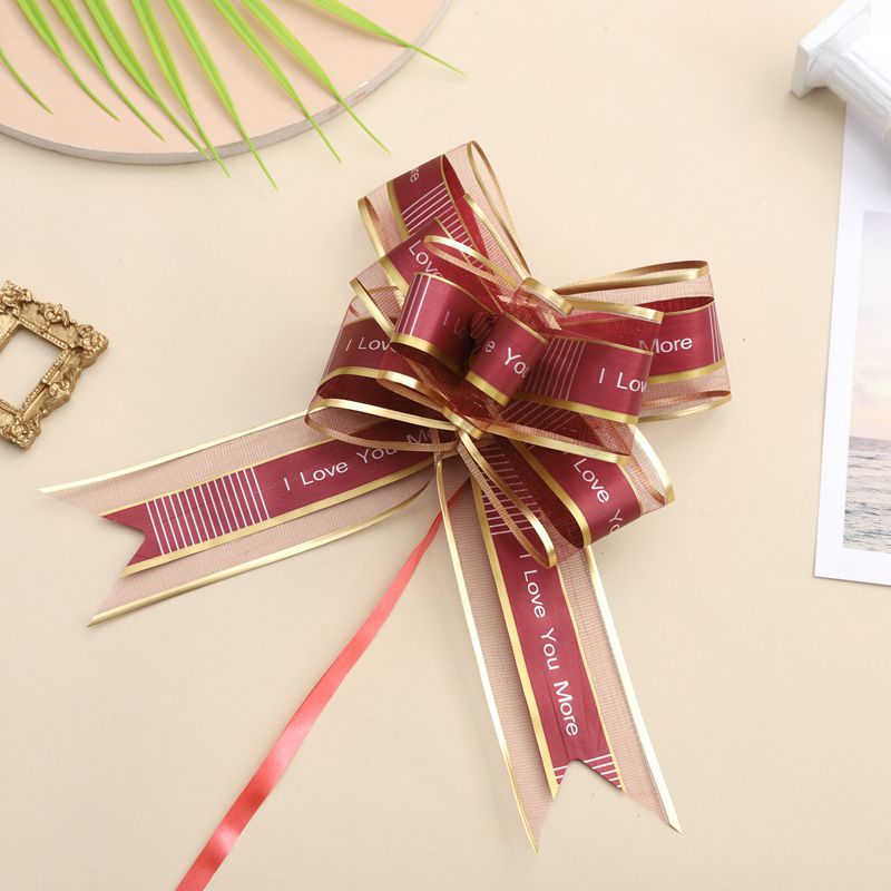 Comercio exterior transfronterizo 50 gran confesión hilo de nieve arco mano tirar flor Día de San Valentín regalo de Navidad boda coche tirar flor cinta