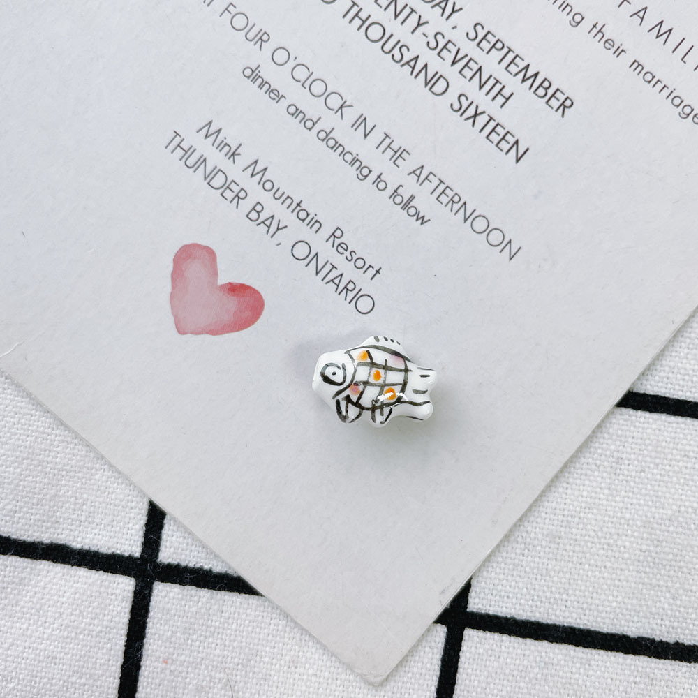 10 PCS/Package 15*12mm Ceramics Fish Jewelry Accessories Beads display picture 12