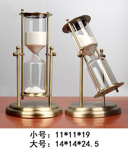Rotating crown hourglass timer modern ornaments living room office desktop hourglass quicksand decoration gift