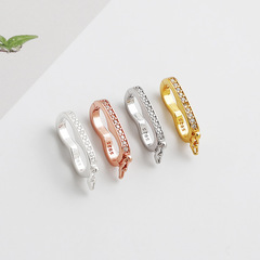 S925純銀精工鑲鑽吊墜扣夾扣DIY珍珠項鍊翡翠手鍊卡扣子扣頭配件