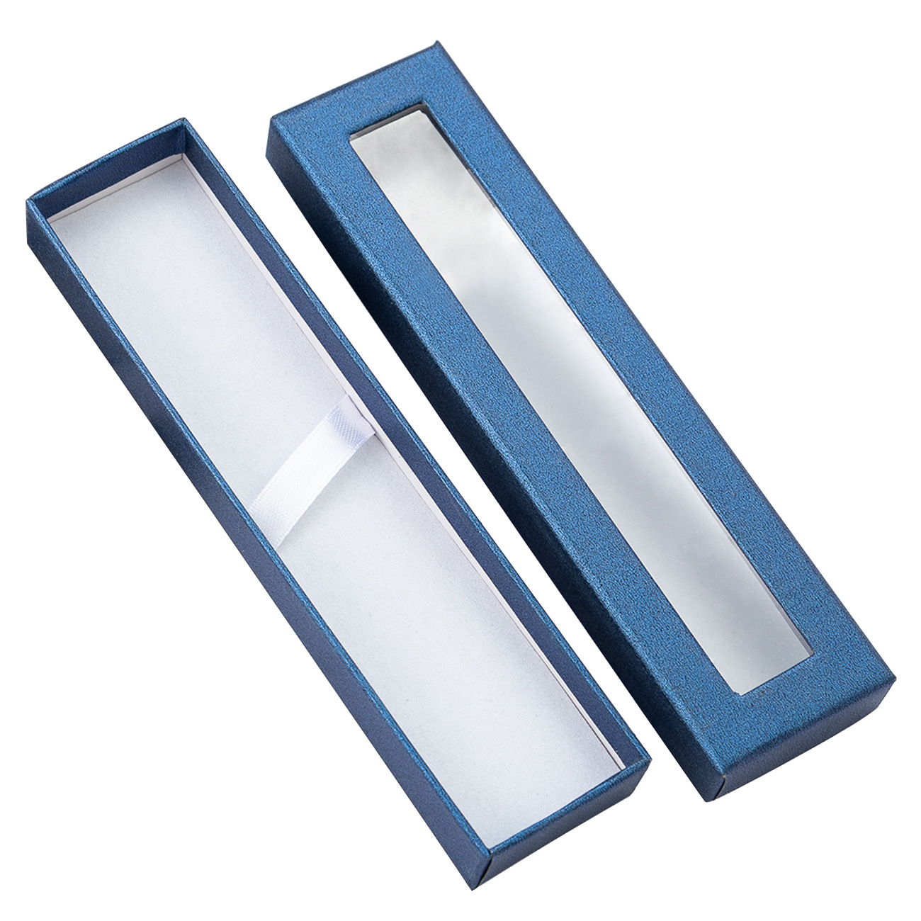 En stock al por mayor tapa pluma caja Ventana de alta gama caja de regalo de papelería de publicidad caja de la pluma de impresión LOGO