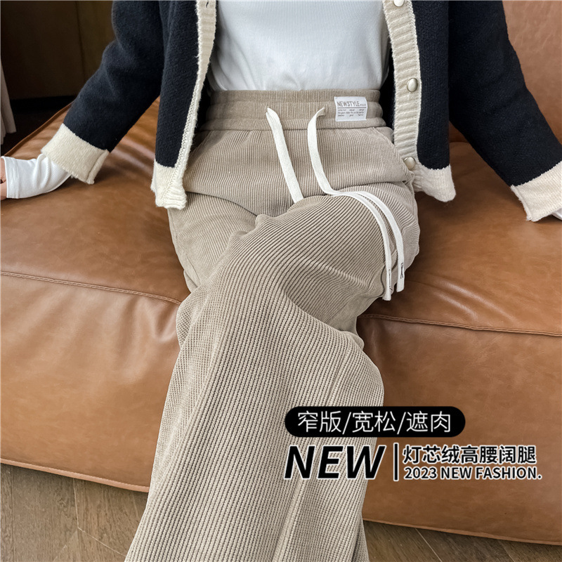 Chenille Wide-leg Pants Women's Spring Autumn and Winter Fleece-lined Pants 2024 New Explosive Loose Straight Corduroy Women's Pants Chenille Wide-leg Pants Women's Spring Autumn and Winter Fleece-lined Pants 2024 New Explosive Loose Straight Corduroy Women's Pants
