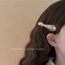 古风花朵琵琶发夹女气质刘海夹侧边夹网红发卡汉服头饰时尚鸭嘴夹