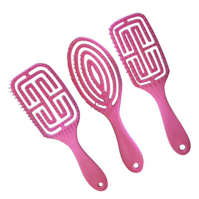 Peine de dientes anchos de plástico hueco peine de costilla de pelo peine de masaje de cabeza peine de placa grande transfronteriza