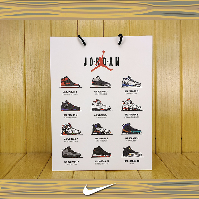 NIKE AJ Nike Jordan Classic Paper Bag Shoe Box Bag Tote Bag Shopping Bag