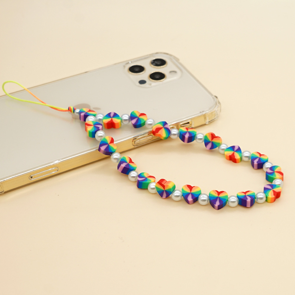 ethnic small daisy pearl beaded mobile phone chainpicture6