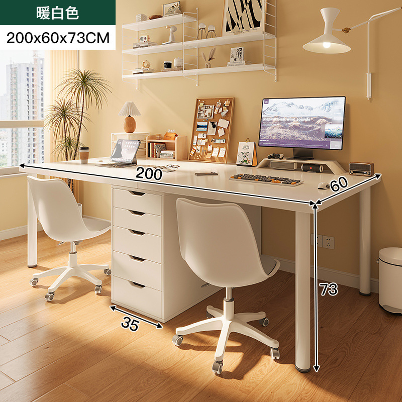 Mesa de escritorio para dos personas, mesa de computadora moderna, dormitorio, mesa de estudio simple, mesa de escritura, mesa de trabajo