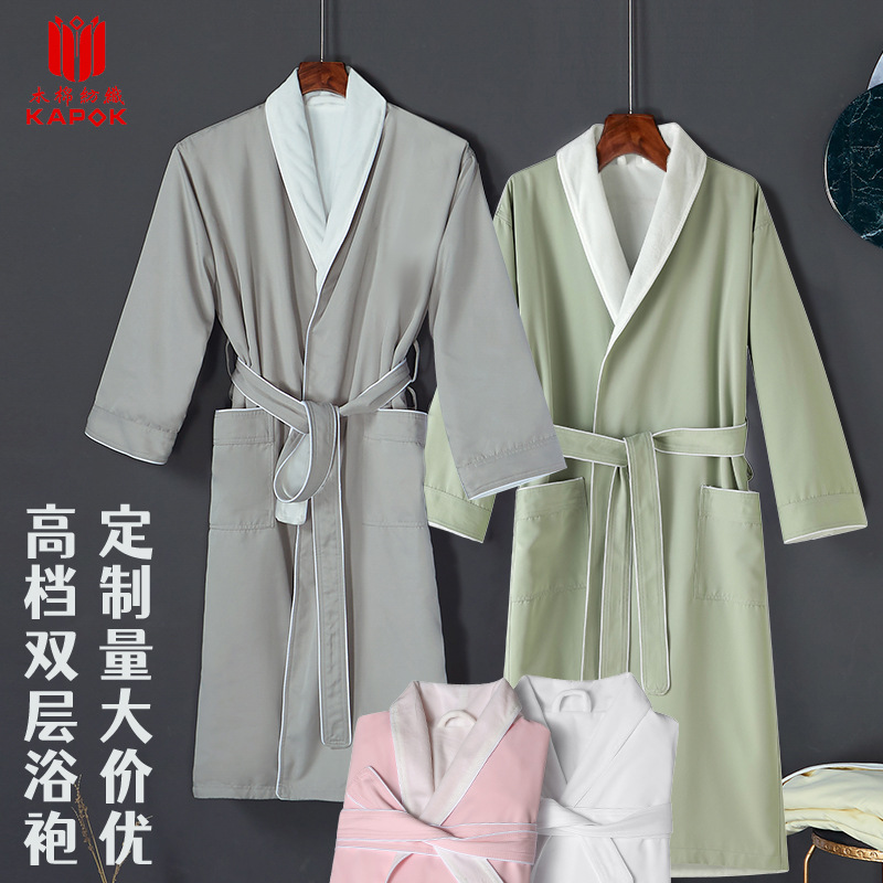 高档酒店浴袍 吸水加厚男女睡袍民宿秋冬双层浴袍 五星级酒店浴袍|ru