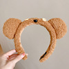 Plush cute headband, face mask for face washing, bangs, cartoon hairpins, hairgrip, with little bears, clips included