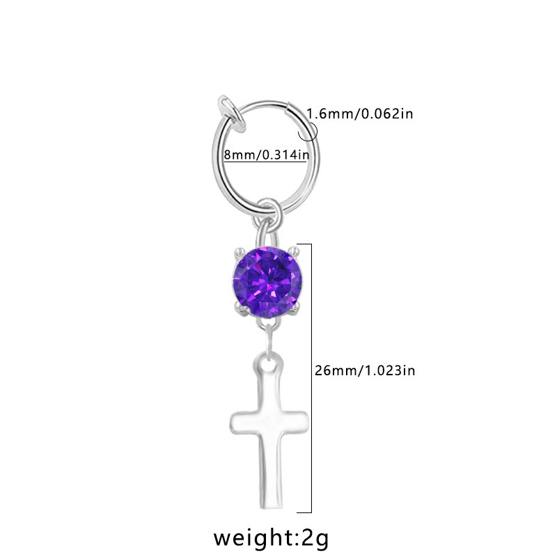 Stainless Steel Non-piercing Cross Belly Button Ring Jewellery_voghion.com