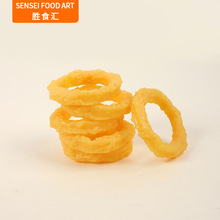 仿真油炸鱿鱼圈食玩玩具仿真食物钥匙扣挂件抓娃娃机礼品小玩具