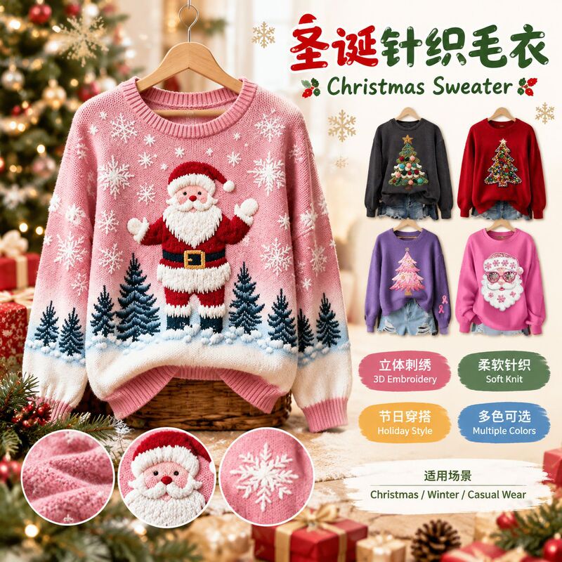 New Christmas collection: popular independent brand, Amazon, European and American cross-border autumn/winter tops, women's round-neck sweatshirts New Christmas collection: popular independent brand, Amazon, European and American cross-border autumn/winter tops, women's round-neck sweatshirts