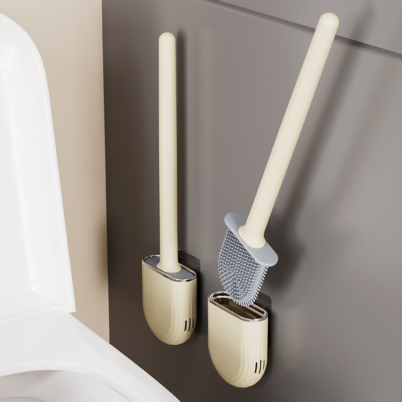 Cream Style Toilet Brush Household Detachable Rod Wall-mounted Cleaning Brush Multi-functional No Dead Corner Toilet Brush Toilet Brush