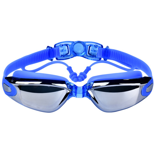 New style swimming goggles, one-piece earplugs, high-definition waterproof and anti-fog, large-frame electroplated swimming goggles for men and women, goggles and swimming goggles