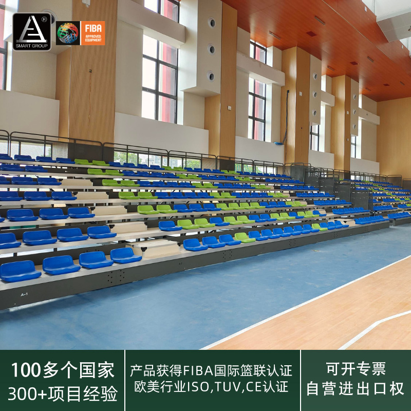 中空吹塑看台座椅篮球馆移动折叠阶梯看台体育场户外活动拆装座椅产品实拍图_家装建材货源实拍