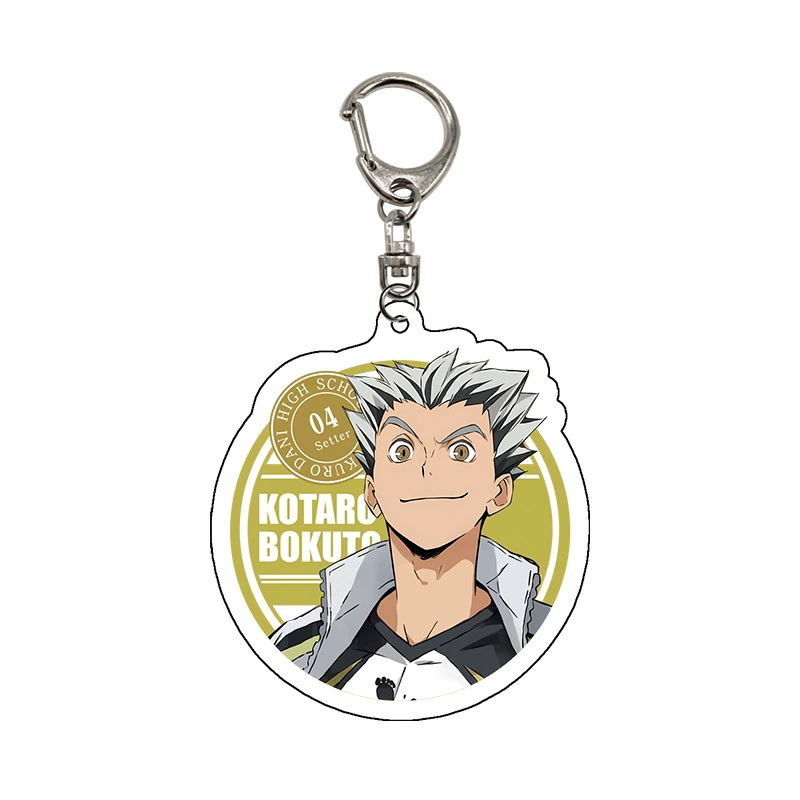 Акриловый брелок (PQ Junior) персонажи Haikyuu!!, 6–6,5 см x 3 мм, кольцо из нержавеющей стали