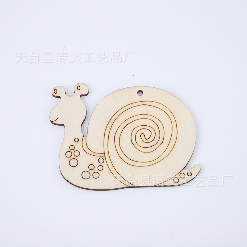 Madera de dibujos animados planta insecto pieza de madera colgante decoración niños pintado a mano material de pintura de bricolaje