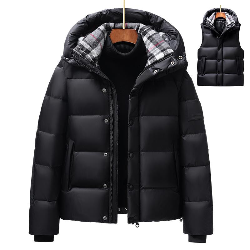 一衣两穿羽绒服男2025新款冬季短款情侣装时尚泡芙保暖加厚外套潮