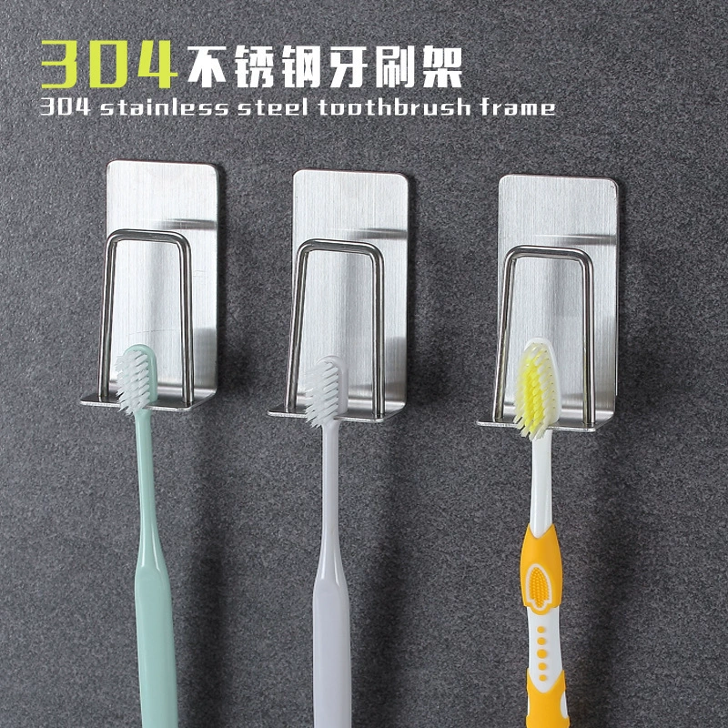 Набор держателей для зубных щеток из нержавеющей стали 304, настенный, без сверления, с подставкой для ополаскивателя и стаканчиком для зубных щеток, установка без гвоздей.