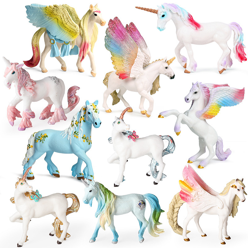 Children's Toys Simulated Animal Solid Pegasus Model Fairy Tale Mythical Beast Elf Horse Colorful Unicorn Gift Children's Toys Simulated Animal Solid Pegasus Model Fairy Tale Mythical Beast Elf Horse Colorful Unicorn Gift