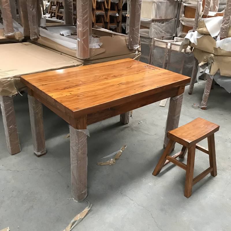 Commercial Catering Hot Pot Restaurant Teahouse Solid Wood Dining Table and Chair Combination Theme Chinese Restaurant Hotel Wall Booth Sofa