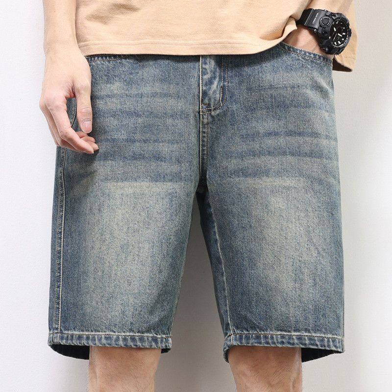 Pantalones cortos de vaqueros para hombres de verano delgados vintage pantalones casuales de verano nuevos pantalones de moda sueltos