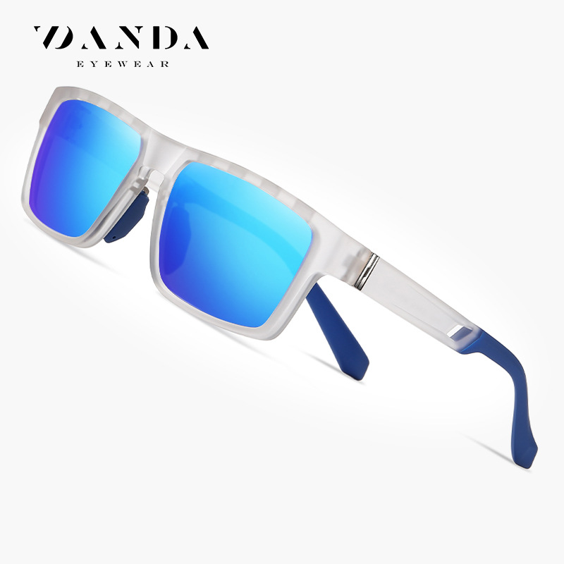 Nuevas gafas de sol polarizadas Gafas de sol informales para hombres TR7521 Gafas de sol deportivas con marco cuadrado de ventilación