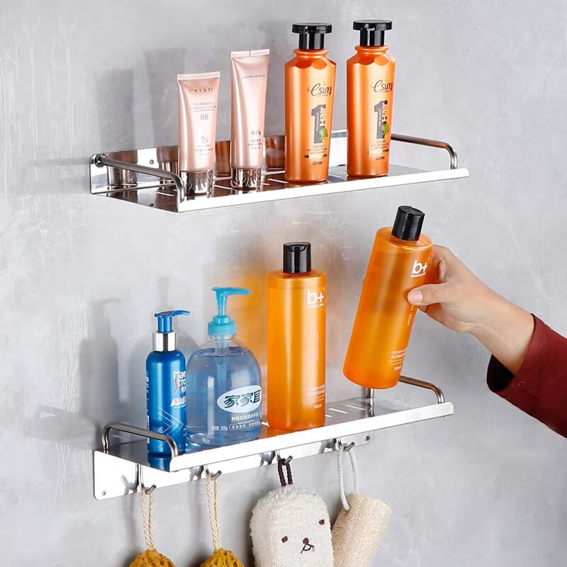 Widened Single-Layer Tray Without Punching Stainless Steel Bathroom Sink Supplies Storage Rack Wall Hanging Kitchen Storage Rack Widened Single-Layer Tray Without Punching Stainless Steel Bathroom Sink Supplies Storage Rack Wall Hanging Kitchen Storage Rack