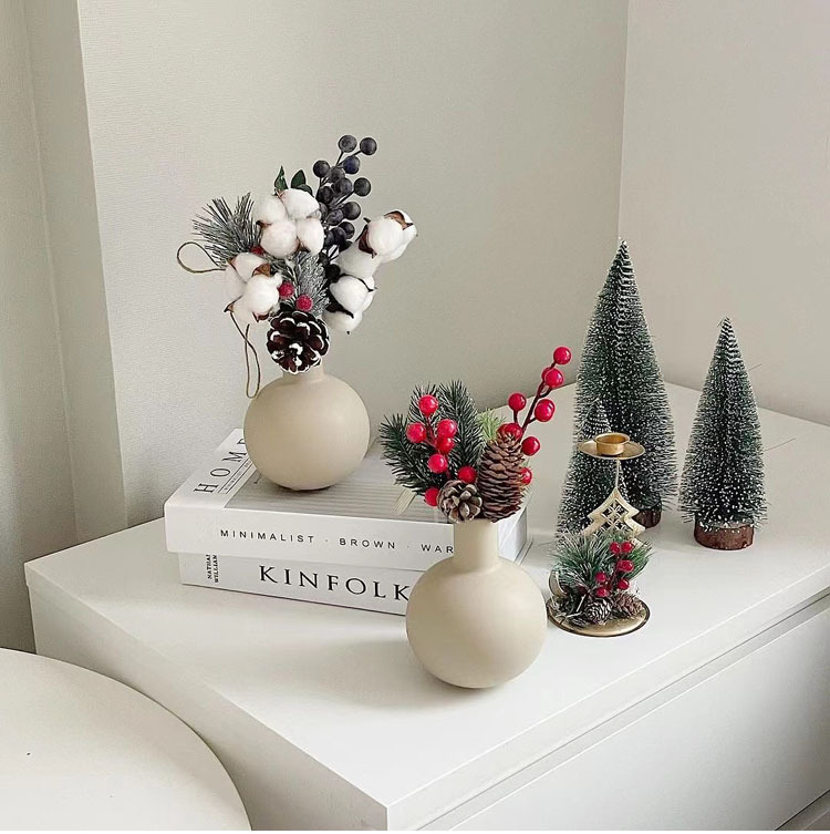 Vaso de cerámica de viento tranquilo flor seca flor de sala de estar decoración decorativa decoración de la mesa de comedor floral