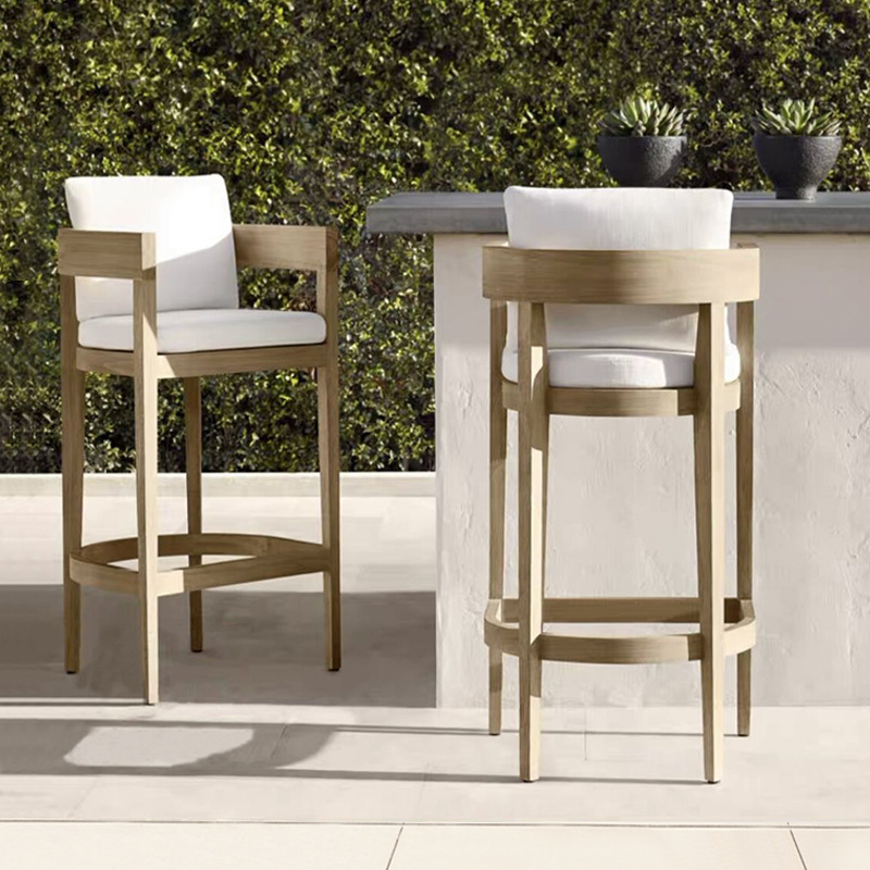 Mesa de comedor de madera maciza y silla patio al aire libre teca anticorrosión apenado Jardín de la villa ocio al aire libre ratán mesa de comedor de madera maciza y silla image 4