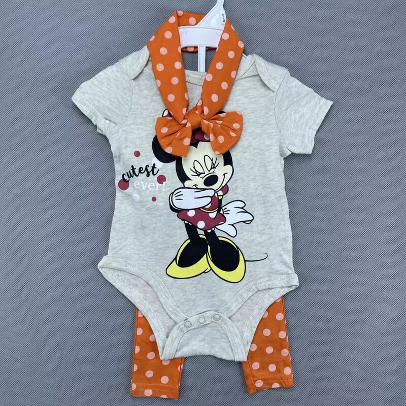 Original Disne*Y Original Baby 3-Piece Set Romper Set 2025 Crawling Clothes Baby 3Pc Sets