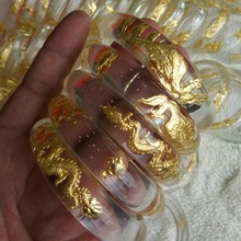 厂家直销晶美金龙凤呈祥手镯 水晶镶金手镯会销金店礼品