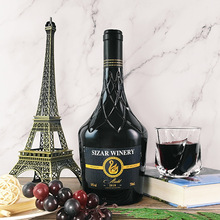 法国进口红酒批发14度红酒干红葡萄酒整箱雕花瓶抖音招商代理红酒