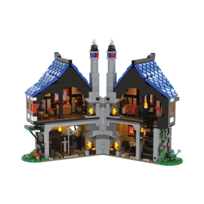 Blacksmith Shop Construction Toy Building Blocks Model Decor_voghion.com