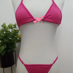 圓夢情趣內衣套裝外貿三點式女綁帶性感內衣牛奶絲低腰比基尼泳衣