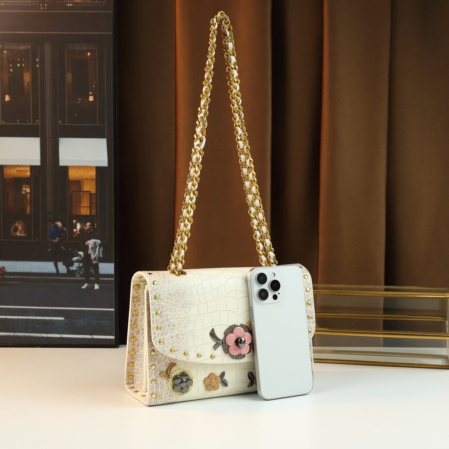 High-End Small Square Handbag With Lace Trim Kelly Style Bag With Lock Clasp New Commuter Shoulder Crossbody Bag For Women_voghion.com