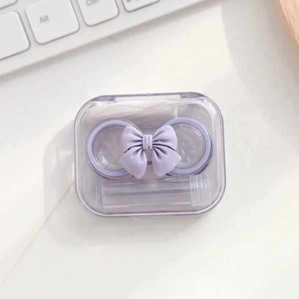 With bow, purple