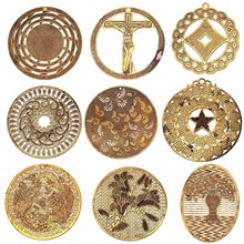 欧美时尚气质几何耳环简约镂空圆形花片耳坠创意DIY手工饰品配件