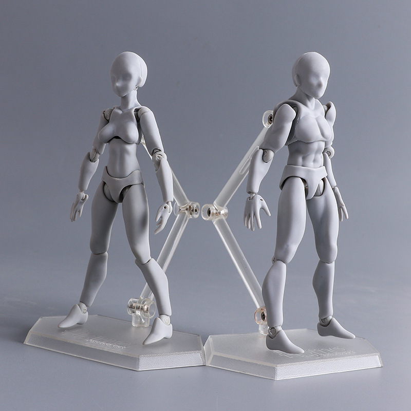 绘画素体 figma 青年版 2.0素体 肌肤银灰男女 关节可动 手办人偶|ms