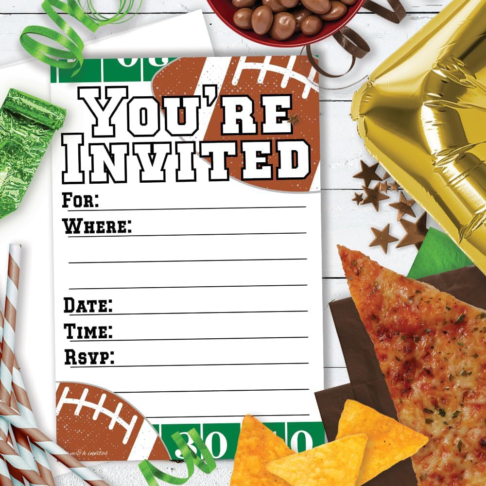 亚马逊畅销足球派对邀请函橄榄球比赛卡适用于橄榄球比赛邀约