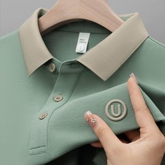 Poloメンズtシャツ半袖カジュアル軽贅沢ビジネス夏新作折り襟刺繍上着半袖お父さん服ファッション