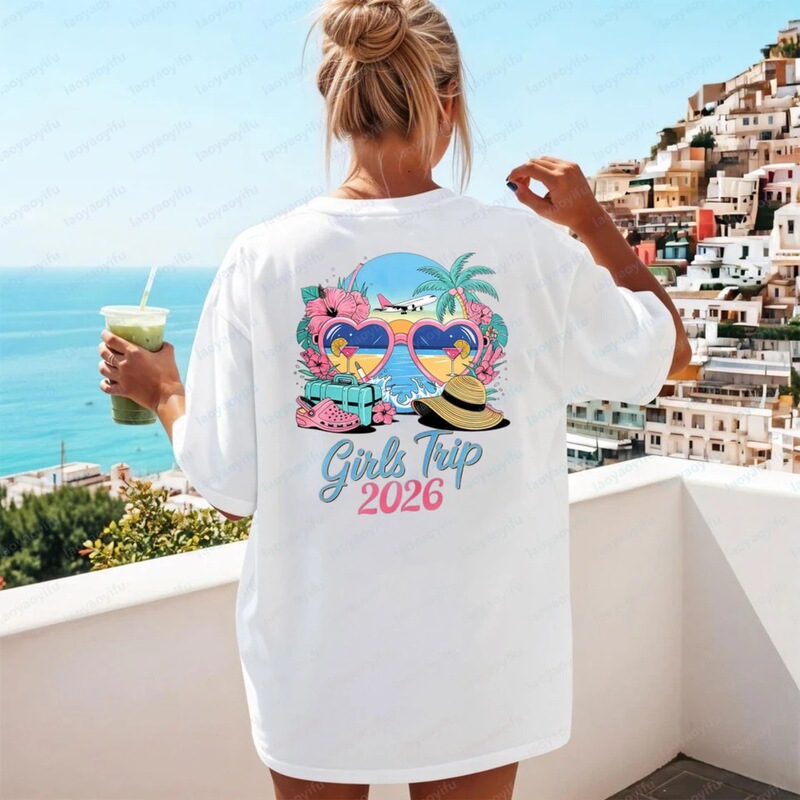 Girls' Journey 2026 Shirt Matching Vacation T-Shirt Tropical Beach Vacation Shirt Girls' Weekend Gift Summer