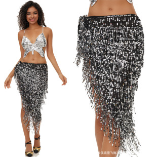 Belly Dance Waist Chain New Wrap Skirt Tassel Waist Cover Curtain Oriental Dance Dress Waist Skirt Waist Towel Hip Triangle Towel