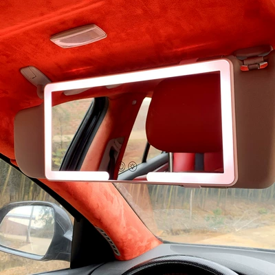 Mirror Led Makeup Mirror, Sun visor rearview mirror - white-c-type-charging-model
