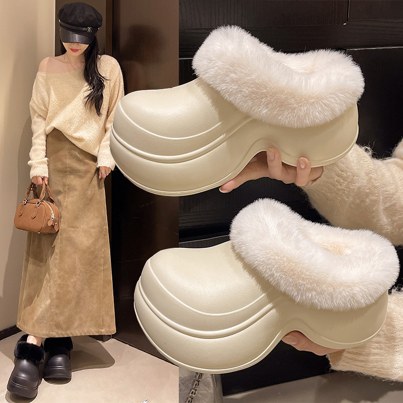 2025新款包头拖鞋女外穿厚底增高防滑居家拖鞋女室内休闲保暖棉拖|undefined